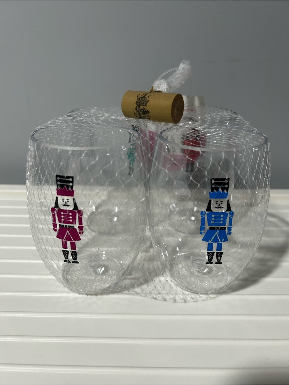 NWT Nutcracker Plastic Shatterproof Stemless Wine Glasses (16oz; set includes 4) - Picture 2 of 3